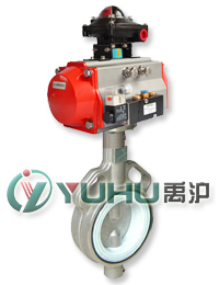 D971F气动四氟密封对夹蝶阀 D971F气动四氟密封对夹蝶阀